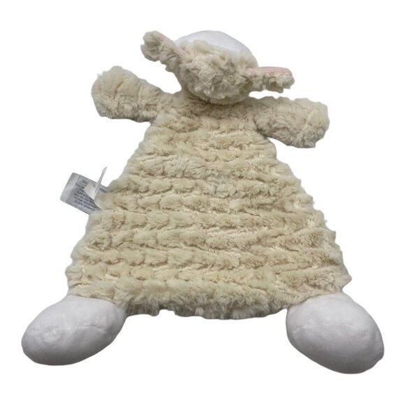 Demdaco Sheep Lamb Lovey Security Blanket Cream White Plush Rattle Nat Jules - Picture 5 of 8